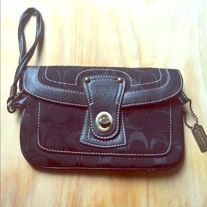 Coach Zippered Black Wristlet